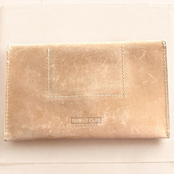 Parker Clay Abeba Leather Envelope Clutch – Natural Full-Grain Leather - Picture 2 of 5